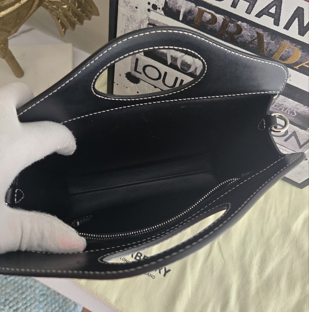 Burberry Pocket Mini Topstitched Bag With Strap EUC - Picture 9 of 16